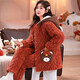Modal pajamas for women in winter, three-layer thickened cotton coral velvet flannel in autumn and winter, warm home clothes can be worn outside. 9901 blue [medium-length style] M [suitable for 80-100Jin [Jin equals 0.5 kg]]