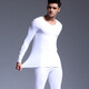 Hancai Thermal Underwear Men's Spring and Autumn V-neck Modal Cotton Autumn Clothes and Autumn Pants Bottoming Men's Suit White XL