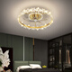 XMSJ Light Luxury Crystal ventilador Light Techo Restaurante Restaurante moderno Simple Home Use Prichi Chip RA97 12033 Oro