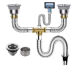 Accesorios de tubería de drenaje de lavado de cocina XMSJ Drenaje de doble bebida de acero inoxidable