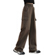 Yoyo One (Yoyo One) Pantalon de travail des filles printemps 2025 NOUVEAU PANTAL PANTAL ET AUTOMNE EN AUTOMNE POUR LES GILLES BIG CHILTS PLANTS PLANT VELVET POUR L'HIVER à la mode 15052 Brown Color [Plus Plus Velvet Style] 160cm