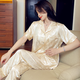 Le nouveau pyjamas de soie de Victoria Sexe et pratique Pyjamas nude pour femmes pour femmes en été Short 695 # peinture à trois pièces M (recommandée 80-100jin [Jin est égal à 0,5 kg]))