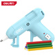 Deli hot melt glue gun kindergarten small glue gun children's handmade household high-viscosity strong glue stick hot melt pure blue +10 colorful glue sticks