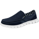 Mulinsen Herrenschuhe für den Herbst atmungsaktiven ein Fuß faulen Schuhen Freizeitschuhe Alte Peking-Stoffschuhe Herren-Leinwandschuhe Dunkelblau 40