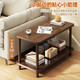 Plain wood solid wood side table sofa side cabinet mini small tea table tea table storage rack living room household simple bedside table [imported solid wood] walnut color 60*30*53cm