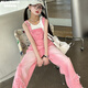 Girls Spring Suit 2025 New American Retro Children's Covershels Fashionable Autumn and Summer Girls Set Pink Everly de 160 cm