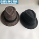Jingpu Fei hat men's autumn and spring top hat dad woolen hat middle-aged and elderly jazz hat British Xu Wenqiang retro gentleman hat solid color woolen-gray adult model 58cm