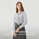 PRICH Fashion Elegant Streaming Neck Shirt 2024 Autumn New Temperature Commuter Long Sleeve Slim Body Clothes Women 16 Light Gray L 165