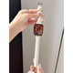 星迎酒红小蛮腰s10华强北s9表带ultra2细款真皮质适用iwatchS8/S9苹果 细款皮质-黑色 苹果iWatch 新S841mm