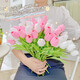 Flower e-flow ins artificial flower tulip fake flower bionic bouquet living room decoration flower table flower arrangement floral photo bouquet (3 yellow + 3 pink + 4 white) tulips