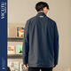 VICUTU men's windbreaker is comfortable, skin-friendly and warm, fashionable stand-up collar business casual jacket, navy blue XL 180/100B
