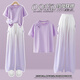 Yoyo One Girls Angestaltet Summer New Style Children's New Chinese Style Kurzärmelige Mädchen Dopamine Sommer zweiteiler Set 15117 Gradient Purple + 9922 White 160