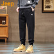 Jeep (Jeep) American Echt Jeep High-End-verdickte Casual Hosen für Herbst- und Winter-Trend-Brand-Fußhosen losen Sporthosen Black [offizielles authentisch] Plüsch L empfohlen [120-140jin [Jin gleich 0,5 kg]]]