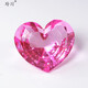 Lingchuan acrylic non-porous transparent heart-shaped gemstone toy children's ornaments sugar pusher to catch crystal birthday reward gift 5cm deep pink love heart ornaments