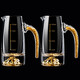 Luxury Flowers crystal glass white wine cup wine divider wine jug decanter pouring wine jug set red wine Chinese style wine jug wine set seven-character gold foil handle 100ml Jinshan wine divider 2 pieces