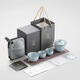 Tangfeng Li Guilian Ru Kiln travel tea set portable teapot teacup high-end tea set gift housewarming holiday souvenir