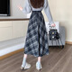 Miao Yijia Plaid Wool Skirt Winter Women's New Winter Skirt Long Skirt College Style Skirt A-Line Style and Versatile College Style Woolen Plaid Umbrella Skirt Blue Regular L Recommended 110-125 Jin Jin equals 0.5 kg