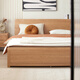 Lit d'origine en bois massif massif moderne simple petite chambre appartement double en chêne haut en chêne lit de rangement L701f [couleur en bois de chêne] 1,8 m + table de chevet * 1 boîte de lit