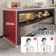 Four Seasons Muge Kitchen Shelves Cabinets Dinner Storage Cabinets Cupboards Microwave Ovens Floor-standing Storage Cabinets Complete Collection of Utensils Thickened Slate [Gray 3 Layers 100*40*80]