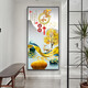 Mohu's porch decoration painting vertical modern simple porch painting opposite door mural Nordic corridor entrance paintings. Home and Fugui 12149 Porcelain diamond inlay-90*180 black frame-customized size