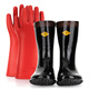 Jinbuan 20kV Bottes de pluie isolées 12kV Gants isolés Sense de sécurité en caoutchouc électricien 42 Code BL-108TZ