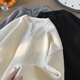 Pocket Henry collar sweater for men in autumn and winter new trendy brand thickened warm sweater youth loose versatile inner base shirt off-white XL 135-150Jin Jin equals 0.5 kg