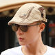 TIE Stone Hat New Corean versión de Forward Hat Beret Men and Women British Gentleman Hat Painter Trend (Caki) Tamaño ajustable