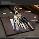 COOLKI KANGAROO BANDA BAJA BAJA DE CAKE COWHIDE Men and Women Cadena de llave Men y mujeres Oxford CAR Bag Key Color marrón (Bolsa de lona de patrón circular)