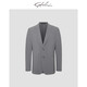 Shachi mince en laine de laine de soie d'affaires de costume pour hommes veste de la veste de fleur micro-m micro-fin occidental de style mince de style mince gris 48