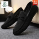 Woodpecker Spring y Autumn Nuevos zapatos de gorro transpirables para hombres zapatillas perezosas para hombres livianas para hombres con zapatillas de tela de beijing viejas d753 Versión mejorada negra 40