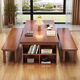 
Ruchen desk full solid wood living room large long desk home dining table integrated workbench reading table distilled large board learning table CR9903# walnut color single table No 140x80x75cm