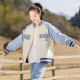 方糖姑娘初中生美式棒球服外套少女春秋装2025新款大童高中女生早秋薄上衣 9906DYR蓝色外套+9913牛仔裤 L