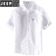 Jeep Spirit Men's Men's Short à manches à manches en lin en lin de coton décontracté masculin