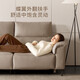 
Gujia Home Furnishing Modern Electric Functional Sofa Zero Against the Wall, Top Layer Cowhide, Slim and Flirtatious Leather Sofa 6196 [Oat Color] Four-person 2 Electric Bands and Flirtatious