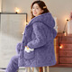 Modal pajamas for women in winter, three-layer thickened cotton coral velvet flannel in autumn and winter, warm home clothes can be worn outside. 9901 blue [medium-length style] M [suitable for 80-100Jin [Jin equals 0.5 kg]]