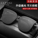 CAPONI polarized GM sunglasses for men and women, myopia driving glasses, anti-UV set of glasses for celebrities with big faces, can be equipped with a black frame of degree -0 degrees (upgraded polarization for higher definition)