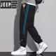 JEEP SPIRIT吉普瘦高个子加长版运动休闲裤子男春秋款190cm超长束脚学生休闲 12113裤长110cm黑蓝色-春秋款 XL 125-140斤左右