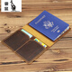 
Kangaroo leather Crazy horse leather men and women passport passport pass card bag card wallet travel business trip [520 gifts] blue