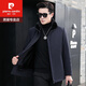 
Pierre cardin new Parka coat fur integrated men's short Haining mink liner mink Nick fur coat 236 black (black liner) 2XL