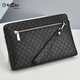 Jinlilai Herrenhandtasche echte Lederkupplung Brieftasche großer Kapazitätsumschlagbeutel leichte Luxus-High-End-Marke Neueste Modell in 2025 First Layer Cowhide [offizielles Straight Hair] Schwarz