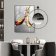 
CLCEY light luxury high-end modern simple Nordic restaurant decoration painting clock dining room hanging painting living room living room background B9734+A black hollow black dial 70*100+ clock 60*60 oil canvas fashion black