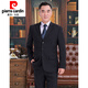 Pierre Cardin men's suit casual loose middle-aged dad's suit father middle-aged suit men's suit banquet wedding suit dark gray 175 (recommended 128-138 Jin Jin equals 0.5 kg)
