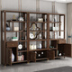 Harmony Shangpin New Chinese Style Solid Wood Boulevard Boulevard Ornement Walnut Modern Simple Study Duobao Pavilion Affiche Bibliothèque de la boutique de 880 mm Boulevard Cabinet (Style de porte de l'armoire gauche)