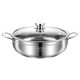 Mrs. Huachu hot pot 316 stainless steel large capacity non-stick soup pot kitchen household shabu-shabu electromagnetic open flame hot pot special pot 316 steel/fish scale anti-stick bottom 34cm + soup spoon