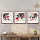 Zi Teng Suixuan Qi Baishi decorative painting new Chinese style living room background wall hanging painting bedroom dining room restaurant ink shrimp mural solid wood Shoutao A type 60*60cm (plexiglass) (default mahogany color frame)