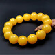 Amber style, one thing, one picture, one certificate, beeswax bracelet for men and women, full honey chicken fat yellow natural amber, flawless bracelet, 23.66g, 14mm