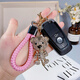 Cute diamond-inlaid three-dimensional tiger keychain couple zodiac car keychain pendant accessories girl heart gift small tiger + new pink rope