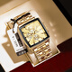 Bodaga Swiss Famous Brand Men's Watches de moda calendario luminoso de moda de alta gama Dominineing Quartz Watch Men's Watch 866 Gold-Faced Steel Bindo de 40 mm