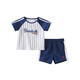 
David BELLA (DAVE/BELLA) summer suit boys suit girls clothes children's clothing infant summer baby cartoon casual short sleeve two-piece set blue and white striped DBM14108 100cm (4Y (recommended height 90-100cm))