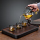 Zhengyang complete set of glass kung fu tea set home teacup magnetic automatic tea maker simple office meeting guests drinking tea welcoming ash lotus crane set + tea can + tea ceremony